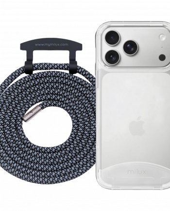 milux Hülle Transparent + Kordel Reflektor Schwarz