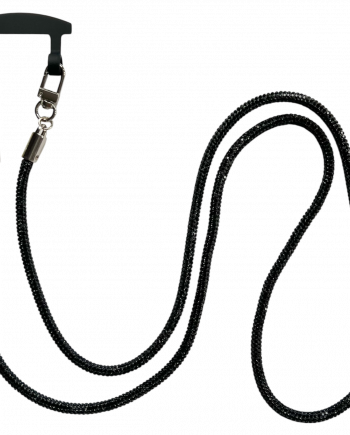 milux Glitzer Kette Schwarz - lang (silber)